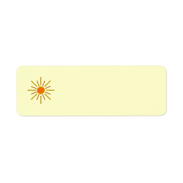 Sommaren sol. Gult och orange. Returadress Etikett (Framsidan)