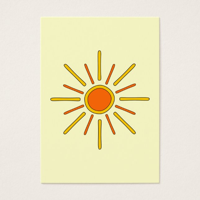 Sommaren sol. Gult och orange. Visitkort (Framsidan)