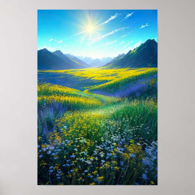 Sommaren Sol i Grönten Valley Poster (Framsidan)