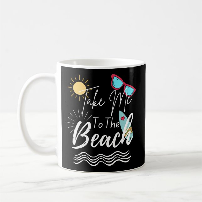 Sommaren tar mig till stranden kaffemugg (Vänster)