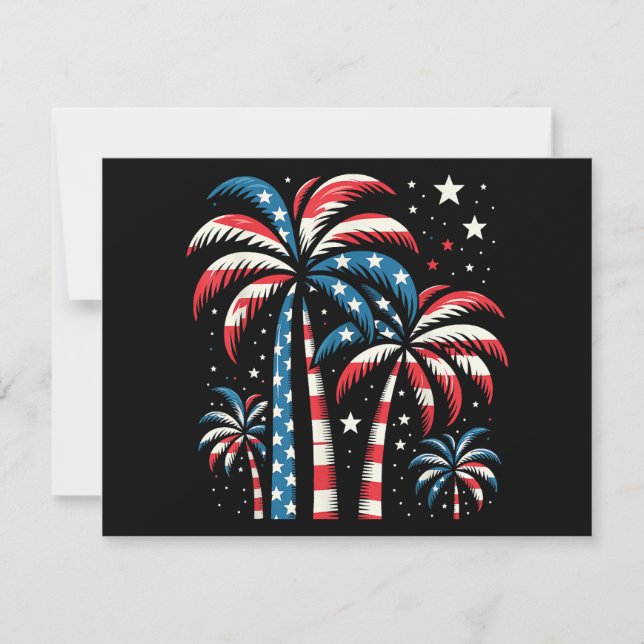 Sommaren USA flagga 4 juli Tack Kort (Framsida)