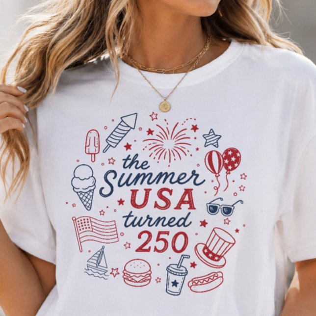 Sommaren USA Fyllde 250 T-Shirt (Skapare uppladdad)