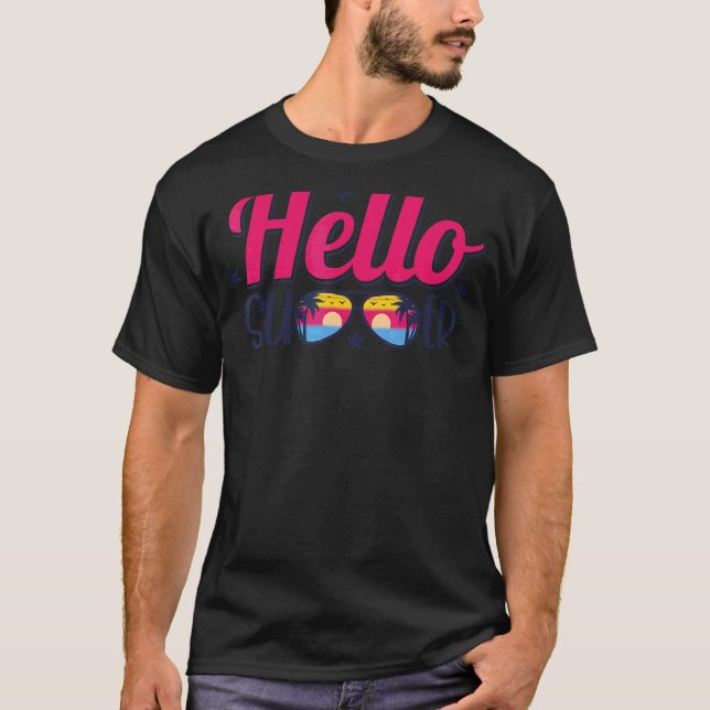 Sommaren vid Beach Hej sommaruppehållet T Shirt (Framsida)