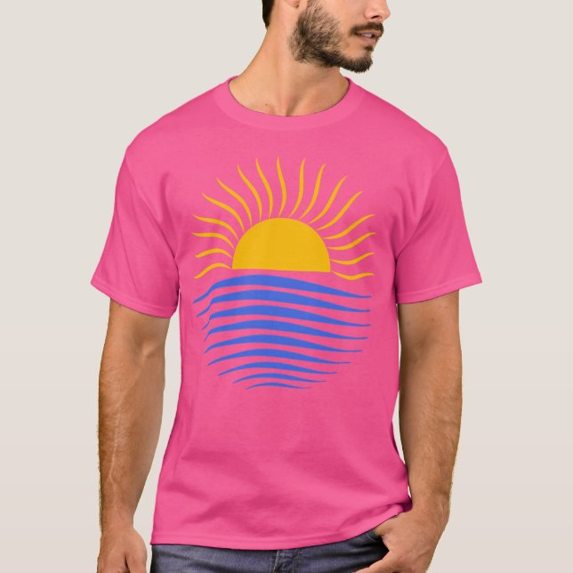 Sommaren Vinkara Sol och oceanen T Shirt (Framsida)