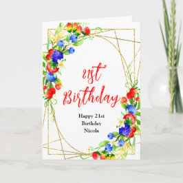 Sommarens blandade bär födelsedag kort