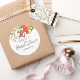 Sommarens blomsterträdgård Bröllopsdusch  Runt Klistermärke