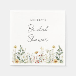 Sommarens bröllopsfest med vilda blommor pappersservett