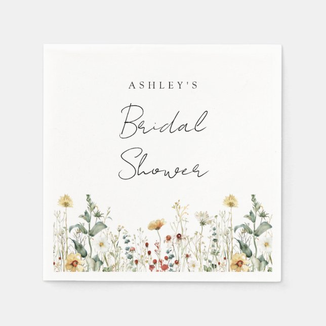 Sommarens bröllopsfest med vilda blommor pappersservett (Framsidan)