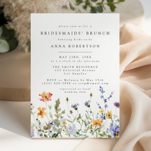 Sommarens brudtärna brunch i vildblomsterträdgårde inbjudningar
