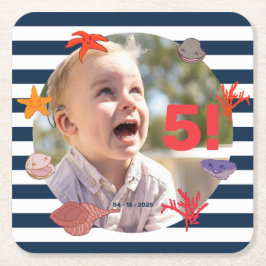 Sommarens födelsedagsfest för barn underlägg papper kvadrat