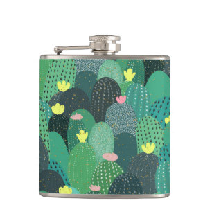 Sommarens Grönt - Teal Cactus & Guld-punkter Cute Fickplunta