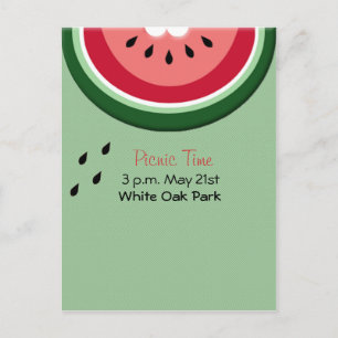 Sommarens Juicy Watermelon Inbjudan Vykort