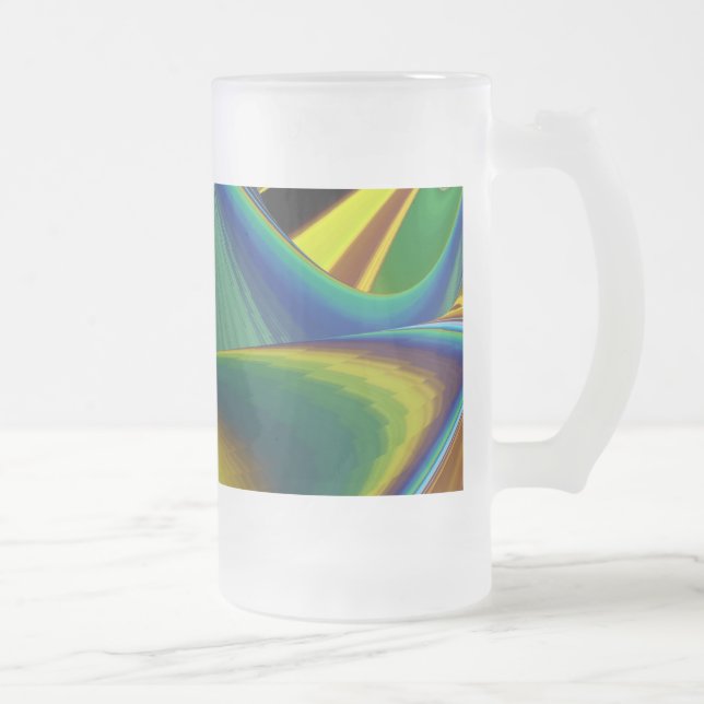 Sommarens magi, Abstrakt 3D Art Frostat Ölglas (Höger)