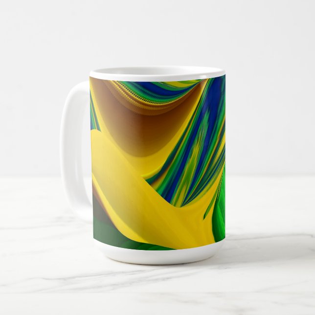 Sommarens magi, Abstrakt 3D Art Kaffemugg (Framsida vänster)