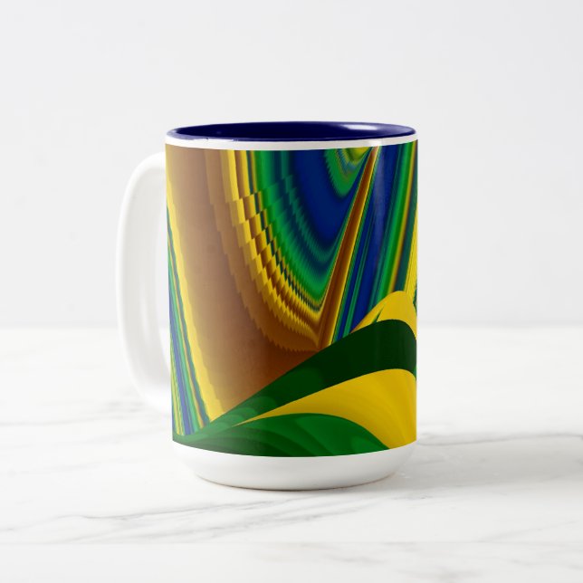Sommarens magi, Abstrakt 3D Art Två-Tonad Mugg (Framsida vänster)