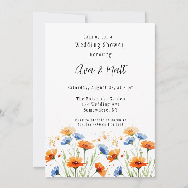 Sommarens Möhippa Embrace Wildblomma Inbjudningar (Framsida)