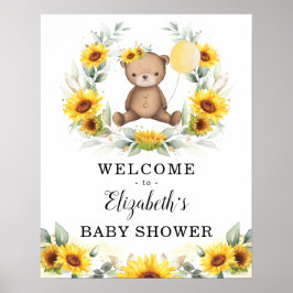 Sommarens Nalle Solrosols Välkomstord Baby Poster