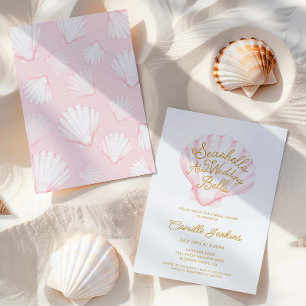 Sommarens Seashells och Bröllop Klockor Möhippa Inbjudningar
