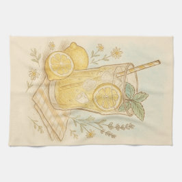 Sommarens sötaste pastel Lemonade Illustration Kökshandduk