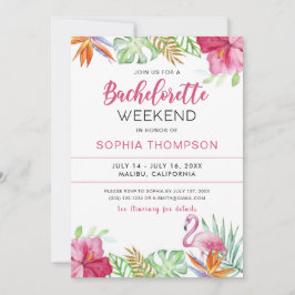 Sommarens Tropical Flamingo Bachelorette-inbjudan Inbjudningar