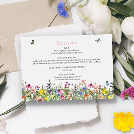 Sommarens vilda blommor Bröllopsdetaljer Tilläggskort