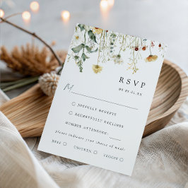 Sommarens Vildblomma Bröllopsmåltidsval RSVP-kort OSA Kort