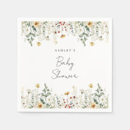 Sommarens vildblommor baby shower pappersservett