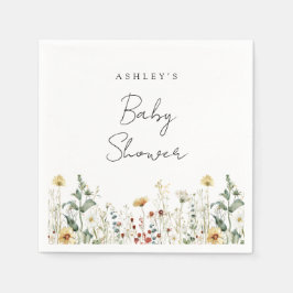 Sommarens vildblomsterfält Baby Shower Pappersservett