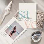 Sommarfack - enkelt fotospardatum spara datumet<br><div class="desc">Dessa 5 x 7-tumsdisketter för att spara datumkorten har en minimalistisk utformning i skalbaggar och  brev med platshållare på baksidan för det förlovade paret namn,  bröllop,  datum och platsuppgifter och ditt favoritfoto!</div>