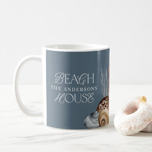 Sommarfamilj för tropisk varm snäcka sommarsemeste kaffemugg (Med munk)