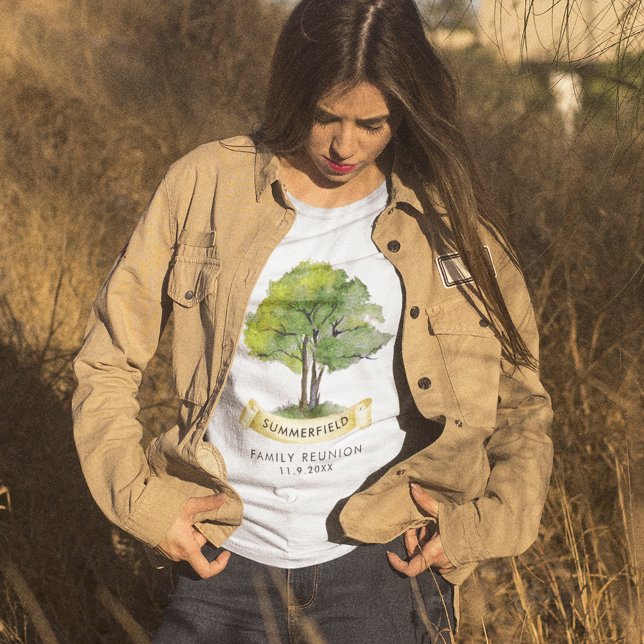 Sommarfamiljen Reunion Träd Granddotter Keepsaké T Shirt (Family Reunion Genealogy Cousins Crew Custom White T-Shirt)