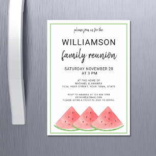 Sommarfamiljen Reunion Watermelon Magnetisk Inbjudningskort