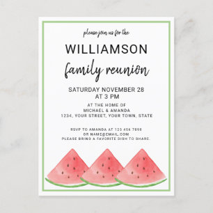 Sommarfamiljen Reunion Watermelon Meddelande Vykort