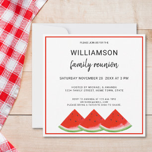 Sommarfamiljen Reunion Watermelon Party Picnic Inbjudningar