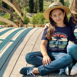 Sommarfamiljen, solnedgång Handflatan Träd Cute Gi T Shirt