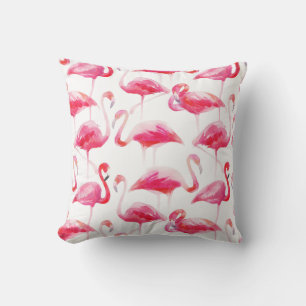 Sommarfärg Bright Rosa Flamingo Pattern Kudde