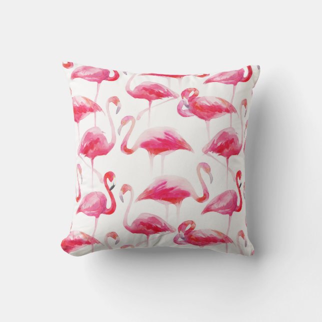 Sommarfärg Bright Rosa Flamingo Pattern Kudde (Framsida)