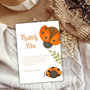 Sommarfärg Little Ladybug Baby Shower Tack Kort
