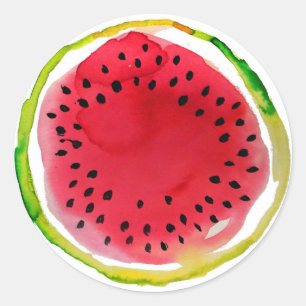 Sommarfärg Watermelon Runt Klistermärke