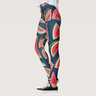 Sommarfärg Watermelon Slices Patten Leggings