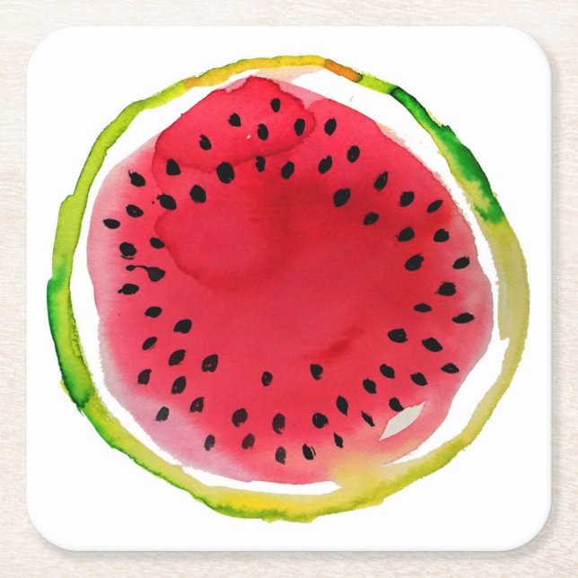 Sommarfärg Watermelon Underlägg Papper Kvadrat (Framsidan)