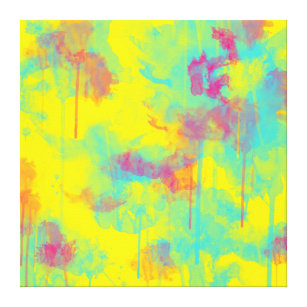 Sommarfärgad abstrakt roligt Vattenfärgstänk stänk Canvastryck