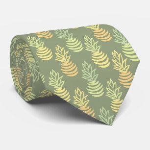 Sommarfärgad ananasfrukt grön mönster slips