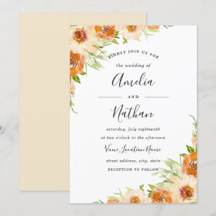 Sommarfärgad Blommigt Vatercolor Wedding bjudande  Inbjudningar