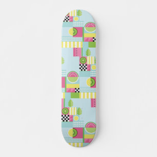 Sommarfärgad mosaikfrukt, vattenmelonkiwi-frukt mini skateboard bräda 18,5 cm