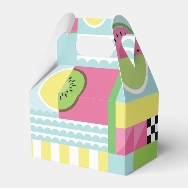 Sommarfärgad mosaikfrukt, vattenmelonkiwi-frukt presentaskar (Framsidan Sidan)