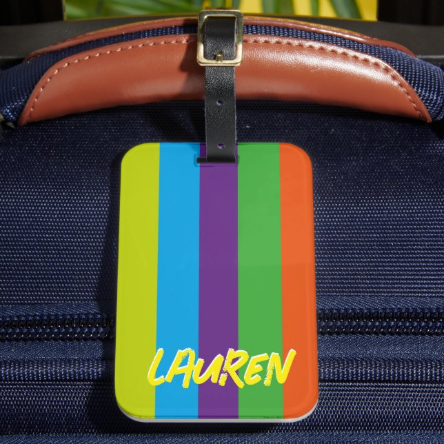 Sommarfärgad Rand Personlig Bagagebricka (Framsida Insitu 2)