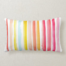 Sommarfärgad, strimlad vattenfärg lumbarkudde