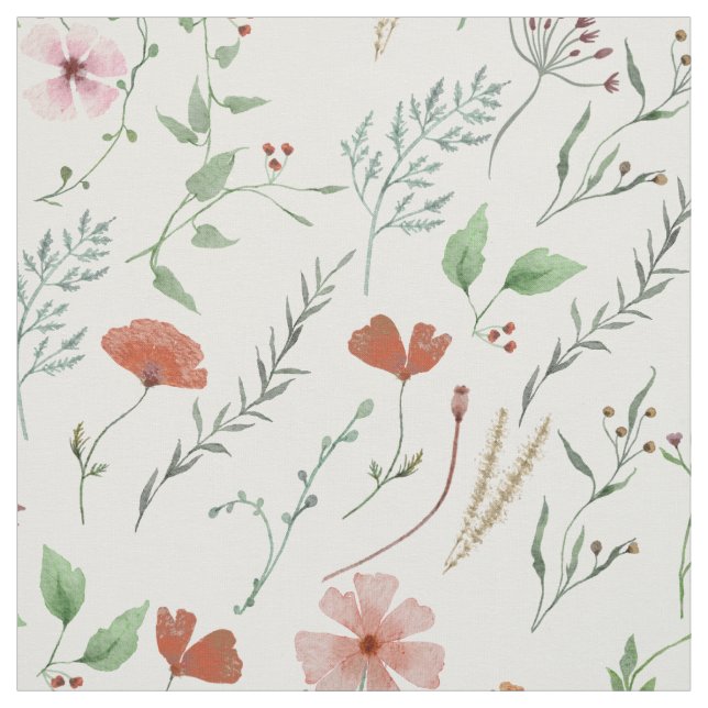 Sommarfärgad vildblomma, boho, färgad väv tyg (Provkarta)