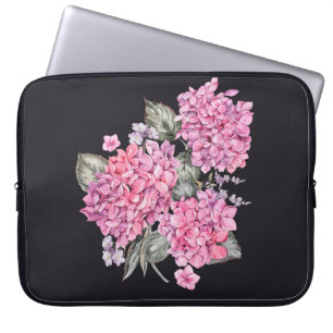 Sommarfärgad Vintage Blommigt med blommande hyd Laptop Fodral